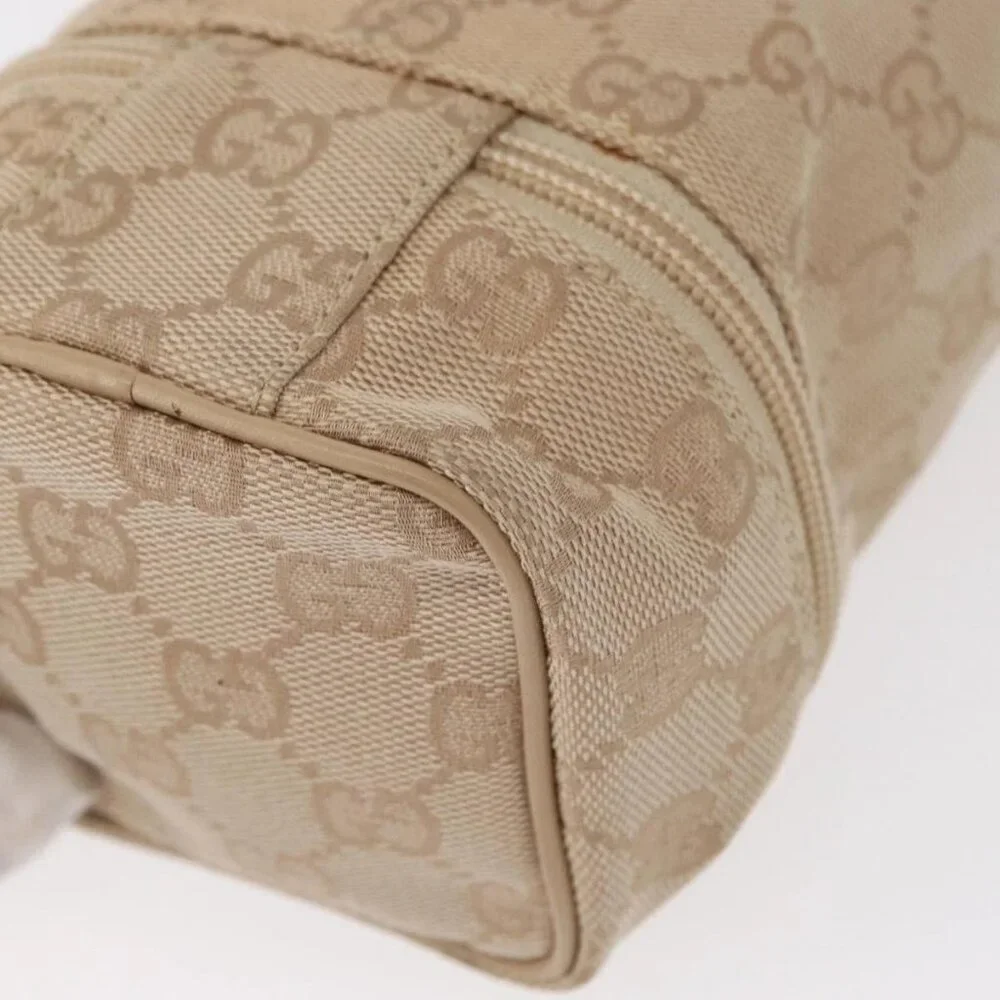 GUCCI GG Canvas Pouch Beige Silver 039 1054 Auth 154448 - Picture 3 of 16